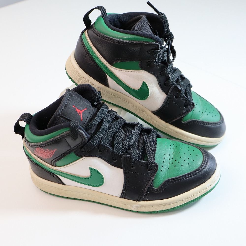 Jordan Air Jordan 1 Mid Toddler 12C Pine Green Black White 640734-067